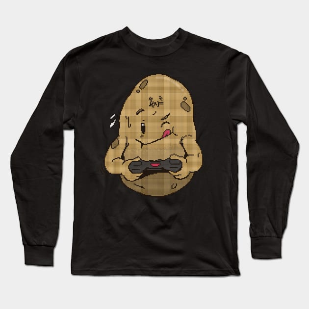 Pixel Gamer Potato   low-bit Grafik   Geschenkidee Long Sleeve T-Shirt by sweetczak